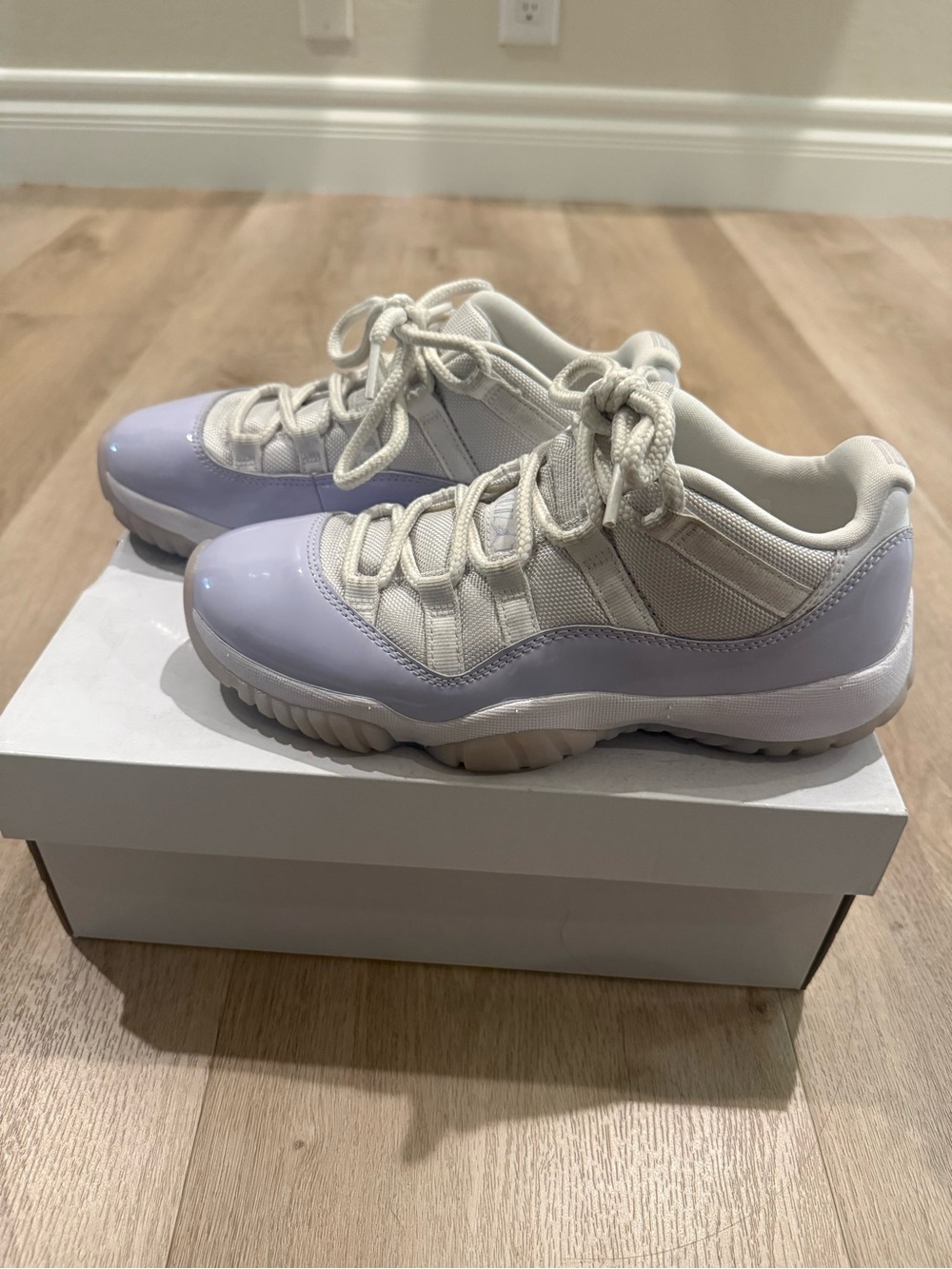 Jordan Women's Low-Top Sneakers in Lavender and White